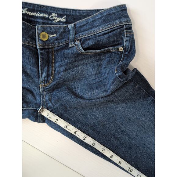 American Eagle Slim Boot Jeans Womens 8R Blue Stretch Low Rise Bootcut Denim - Picture 14 of 16